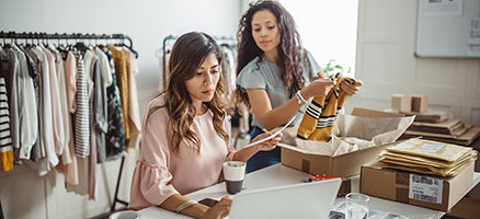 two female owners of clothing shop