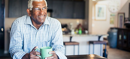 Mature man drinking coffee